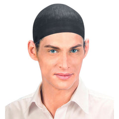 Set of 2 black wig caps made from hosiery fabric to hold hair under wigs