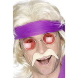 Seventies blonde moustache costume accessory