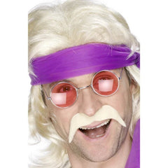 Seventies blonde moustache costume accessory