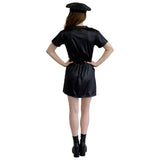 Ladies Sexy Police Officer Costume black dress back view
