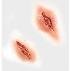 Shanked 3D FX Transfer knife wound prosthetic by Tinsley Transfers. Latex-free Halloween special effects.