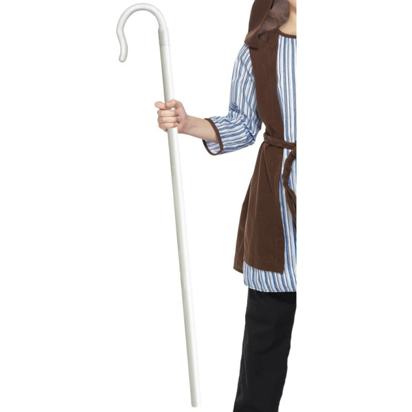 White shepherd’s extendable staff measuring 150cm – nativity and biblical costume accessory