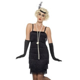 short black flapper costume 1920s fringe dress adult