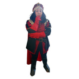 Short medieval king costume hire with royal robe and crown