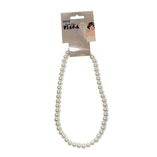 Short white pearl necklace for 1920s flapper costume accessory