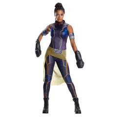 Shuri costume for adults with printed jumpsuit, gauntlets, and belt – Marvel Black Panther cosplay

