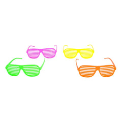 80s shutter shades glasses assorted colours retro costume accessory