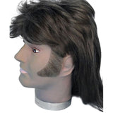 sideburns curved 70's made from human hair in brown.