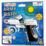 Silver Army Die Cast Toy Gun 14 cm, perfect for army, 007 james bond, police and more.