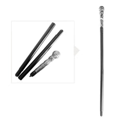 Collapsible dancing cane costume accessory with gold handle.