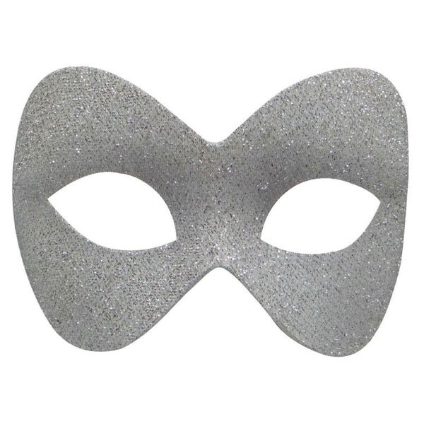 Silver glitter eye mask masquerade costume accessory