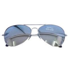 Silver mirrored aviator-style glasses for police, 80s, and rockstar costumes