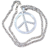 metal peace symbol necklace 60s costume