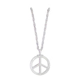 silver peace sign necklace hippie accessory