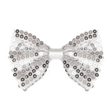 Silver glitter bow tie for retro parties and formal events