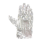 short white glove covered in sequins