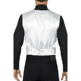 Silver Sequin Waistcoat with satin back with adjustable tag at the back.