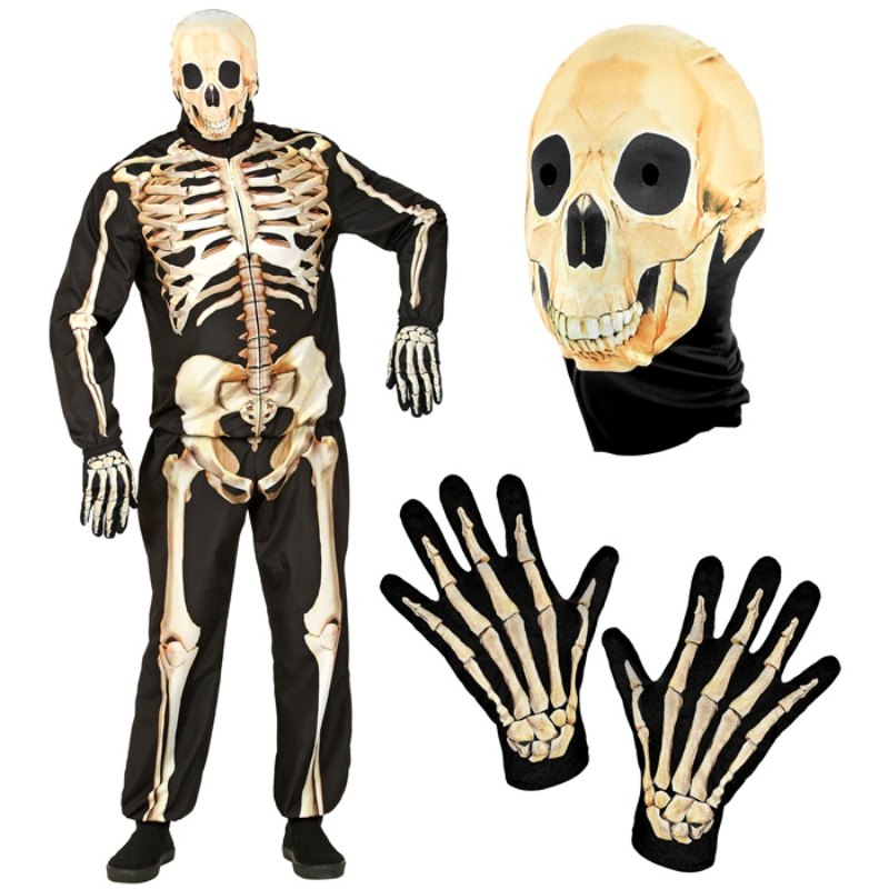 Skeleton Fast Costume Adult Halloween Outfit – Cracker Jack Costumes ...