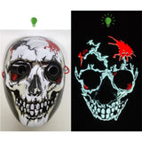 Skull Blood Light Up Halloween Mask, changes background when turned on.