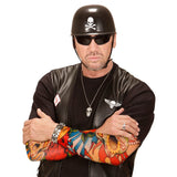 Fake skull and rose tattoo sleeves for rockstar and festival costumes