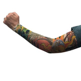skull wheel tattoo sleeve single arm skull design fake tattoo costume accessory