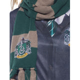 slytherin deluxe scarf with tassels and emblem.
