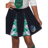 slytherin skirt for child in black with green plaid accents.