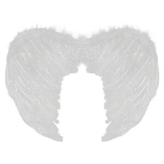 Small White Feather Wings – 45 x 34 cm angel or Cupid wings with elastic straps.