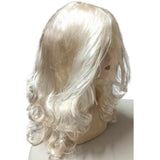 Long blonde costume wig with gentle curls, back view
