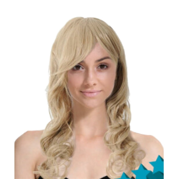 Soft wavy blonde wig for costume use