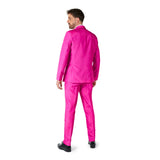 Back view of solid pink suit