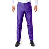 Solid purple suit pants with pockets