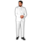 Solid white suit costume for men front view