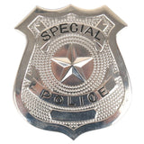 Metal special police badge with brooch pin backing for costume wear