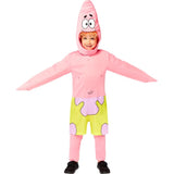 spongebob patrick childs costume, foam bonded jumpsuit with attached shorts and headpiece.