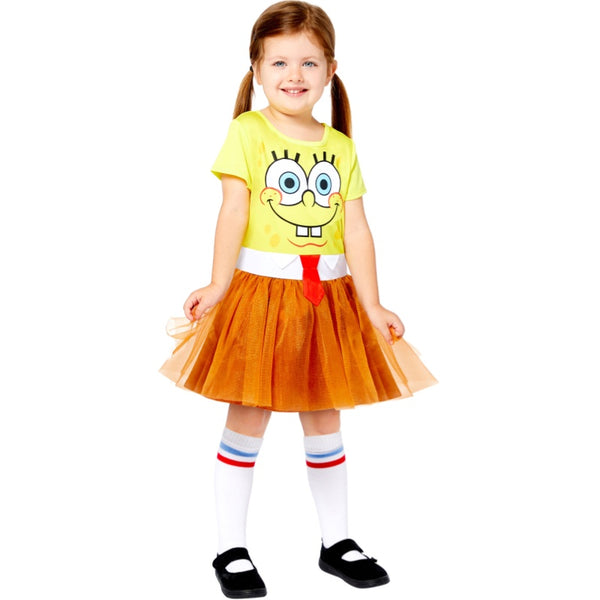 SpongeBob Girls Costume, tutu dress with face on chest.