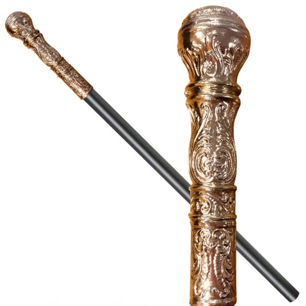 stage dance cane is collapsible with gold handle plastic.
