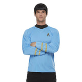 Star Trek Original Series Science Officer blue shirt with insignia and gold braid trim – Spock cosplay costume