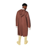 Rear view of the Star Wars Adult Jedi Robe featuring the flowing brown cloak and hood