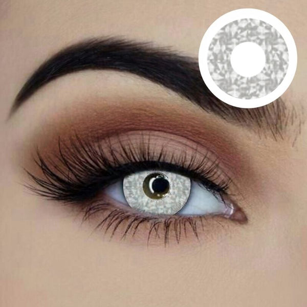 Starry Eyed Contact Lenses - Diamonds, silver dappled look. 