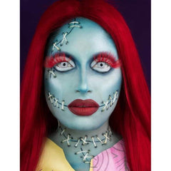 Close-up of all-white lenses – ideal for zombie, ghost, or horror costumes.