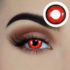 Starry Eyed Yearly Contact Lenses - Tokyo Ghoul, red with black outer rim.