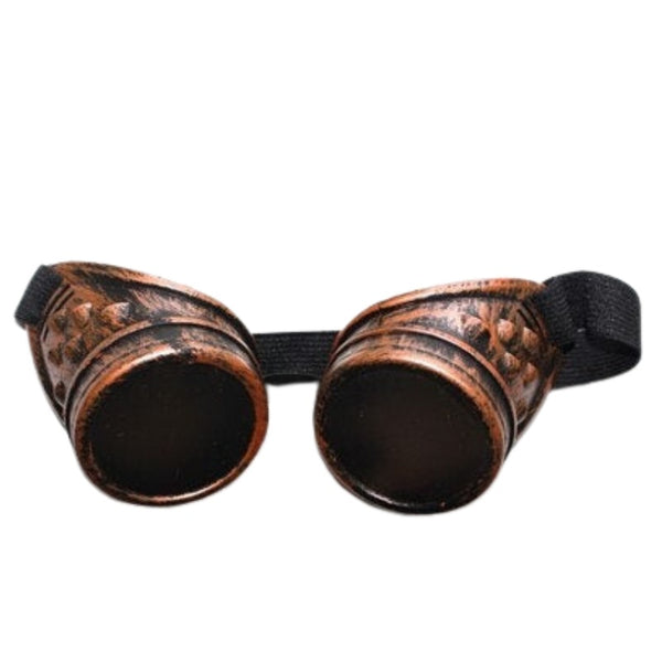 steam punk goggles from Fun Kiwi in copper look on black elastic.