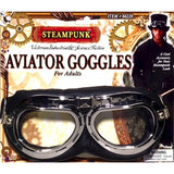 Steampunk Silver Aviator Goggles.