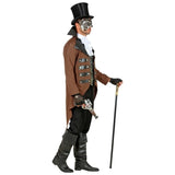 Steampunk tailcoat costume brown side view oversized collar