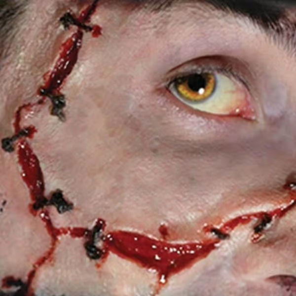 Stitches - Tinsley 3D FX Transfer, 2 wounds with the look of being stitched up.