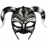 Black and silver Stone Cold Demon mask with curved horns