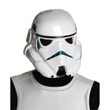 Stormtrooper Classic Costume – close-up of moulded face mask showing painted features, mesh eye covers, and secure elastic strap for an authentic Star Wars look.