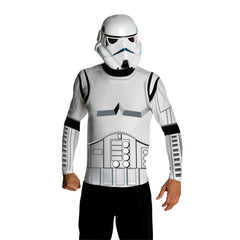 Adult Stormtrooper costume top with printed design and moulded mask