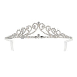 silver crown tiara clear stones costume